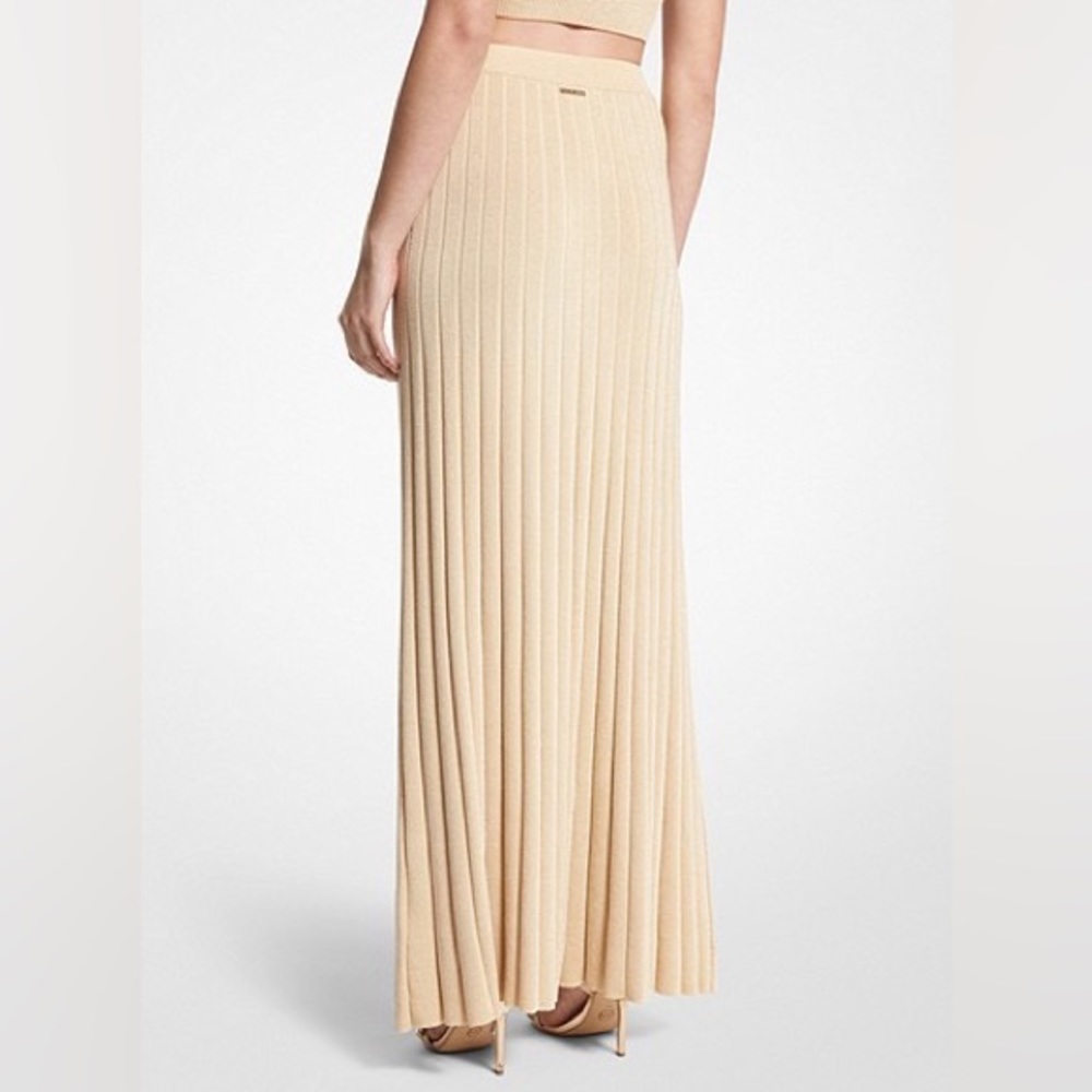Metallic Ribbed Knit Skirt